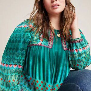 Emerald Green Silky Blouse